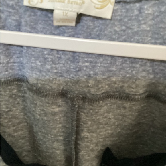 Notations Gray Buttoned Polo Blouse with 3/4 Sleeves - Picture 2 of 5